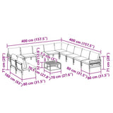 Garden Sofa Set 12 pcs Anthracite Steel