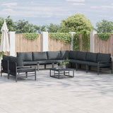 Garden Sofa Set 9 pcs Anthracite Steel