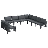 Garden Sofa Set 9 pcs Anthracite Steel