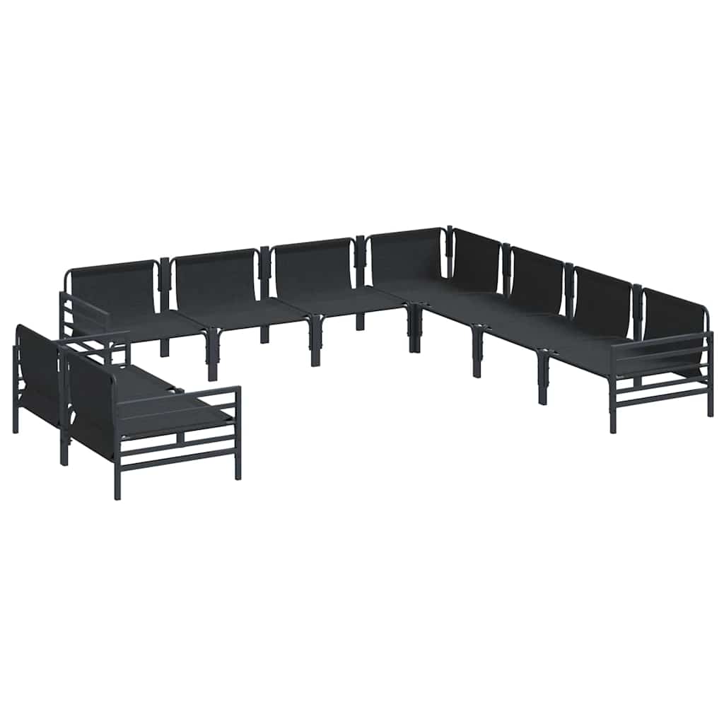 Garden Sofa Set 9 pcs Anthracite Steel