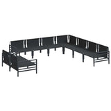 Garden Sofa Set 9 pcs Anthracite Steel