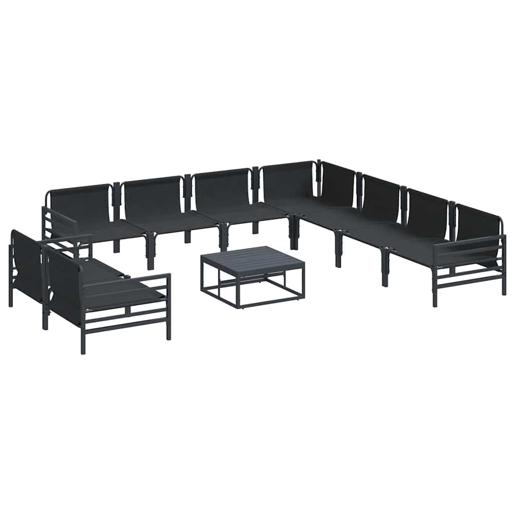 Garden Sofa Set 10 pcs Anthracite Steel