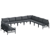 Garden Sofa Set 10 pcs Anthracite Steel