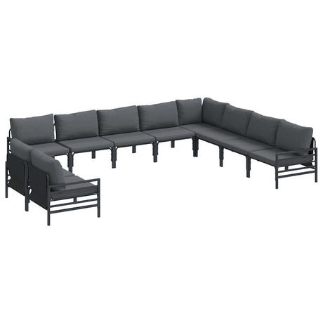Garden Sofa Set 10 pcs Anthracite Steel