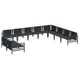 Garden Sofa Set 10 pcs Anthracite Steel