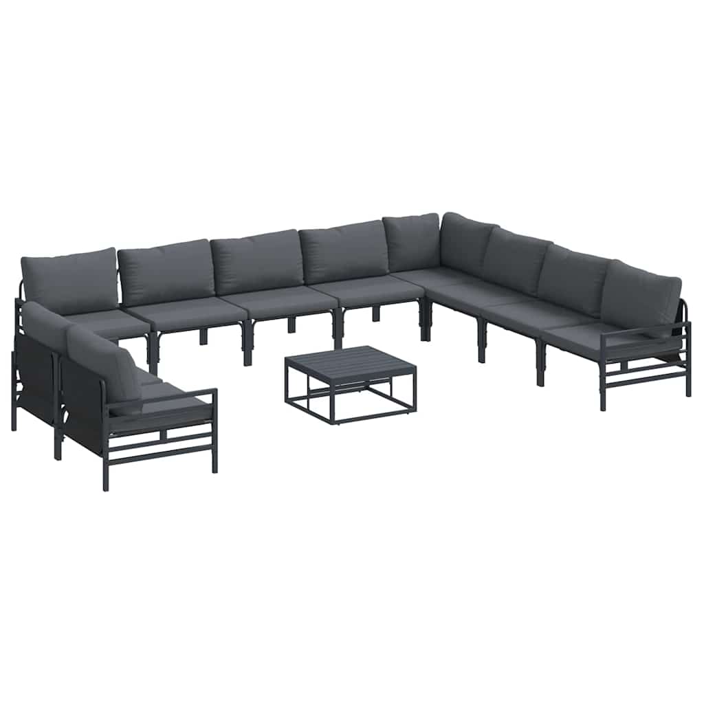 Garden Sofa Set 11 pcs Anthracite Steel