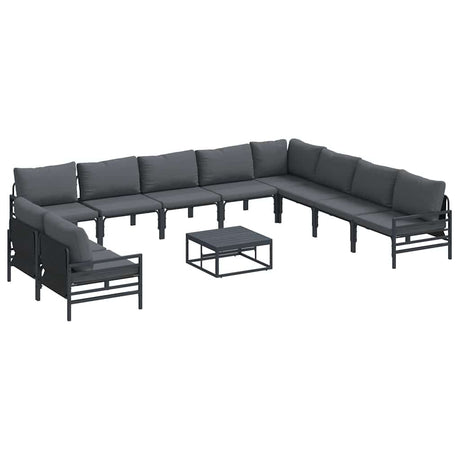 Garden Sofa Set 11 pcs Anthracite Steel