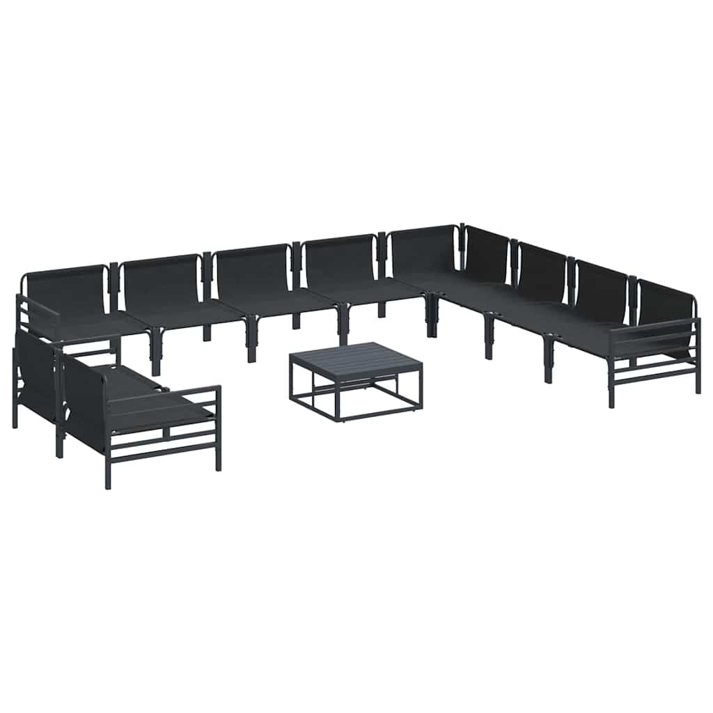 Garden Sofa Set 11 pcs Anthracite Steel