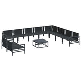 Garden Sofa Set 11 pcs Anthracite Steel