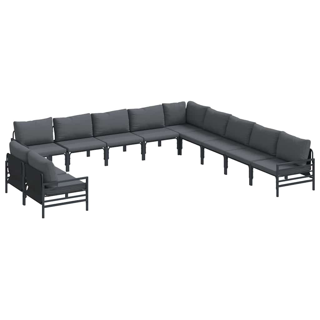 Garden Sofa Set 11 pcs Anthracite Steel