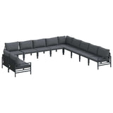 Garden Sofa Set 11 pcs Anthracite Steel