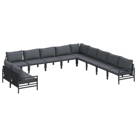Garden Sofa Set 11 pcs Anthracite Steel