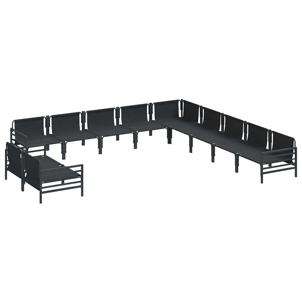 Garden Sofa Set 11 pcs Anthracite Steel