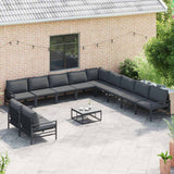Garden Sofa Set 12 pcs Anthracite Steel