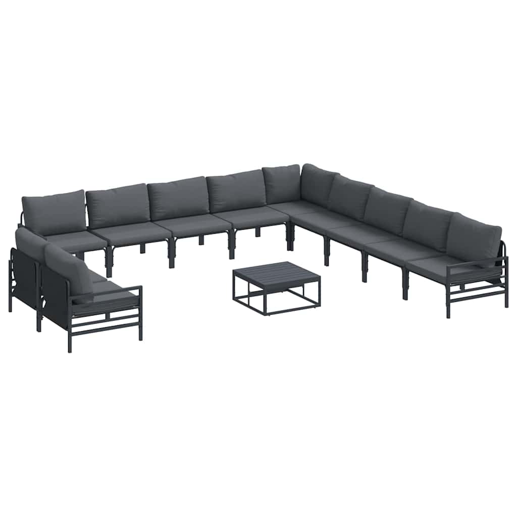 Garden Sofa Set 12 pcs Anthracite Steel