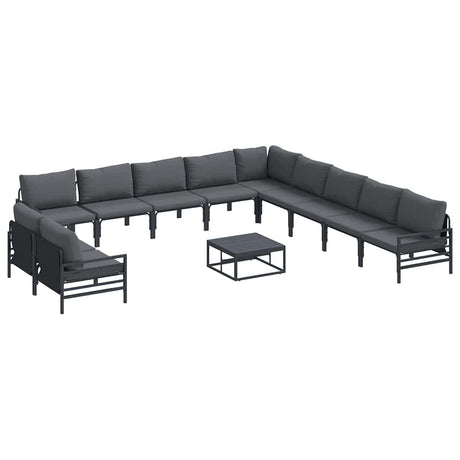 Garden Sofa Set 12 pcs Anthracite Steel