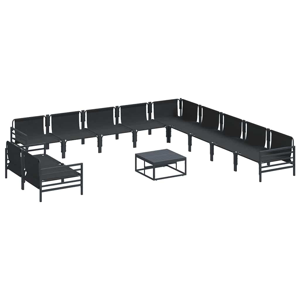 Garden Sofa Set 12 pcs Anthracite Steel