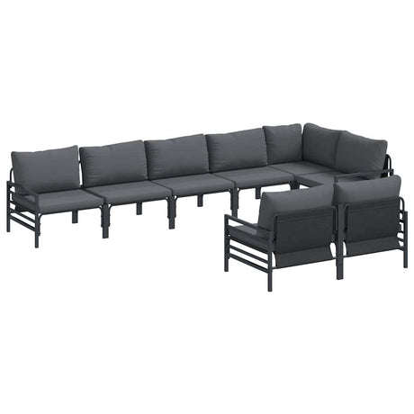 Garden Sofa Set 8 pcs Anthracite Steel