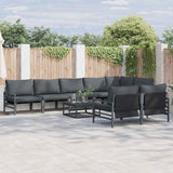 Garden Sofa Set 9 pcs Anthracite Steel