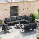 Garden Sofa Set 9 pcs Anthracite Steel
