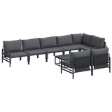 Garden Sofa Set 9 pcs Anthracite Steel