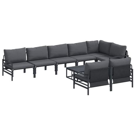 Garden Sofa Set 9 pcs Anthracite Steel