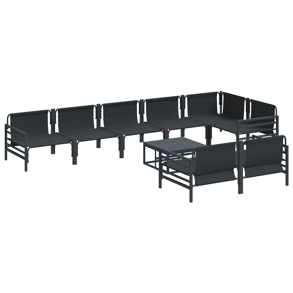 Garden Sofa Set 9 pcs Anthracite Steel