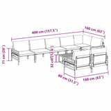 Garden Sofa Set 9 pcs Anthracite Steel