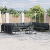 Garden Sofa Set 9 pcs Anthracite Steel