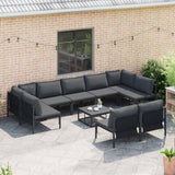 Garden Sofa Set 9 pcs Anthracite Steel