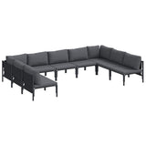 Garden Sofa Set 9 pcs Anthracite Steel