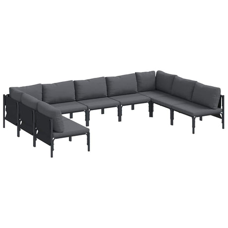 Garden Sofa Set 9 pcs Anthracite Steel
