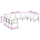Garden Sofa Set 9 pcs Anthracite Steel