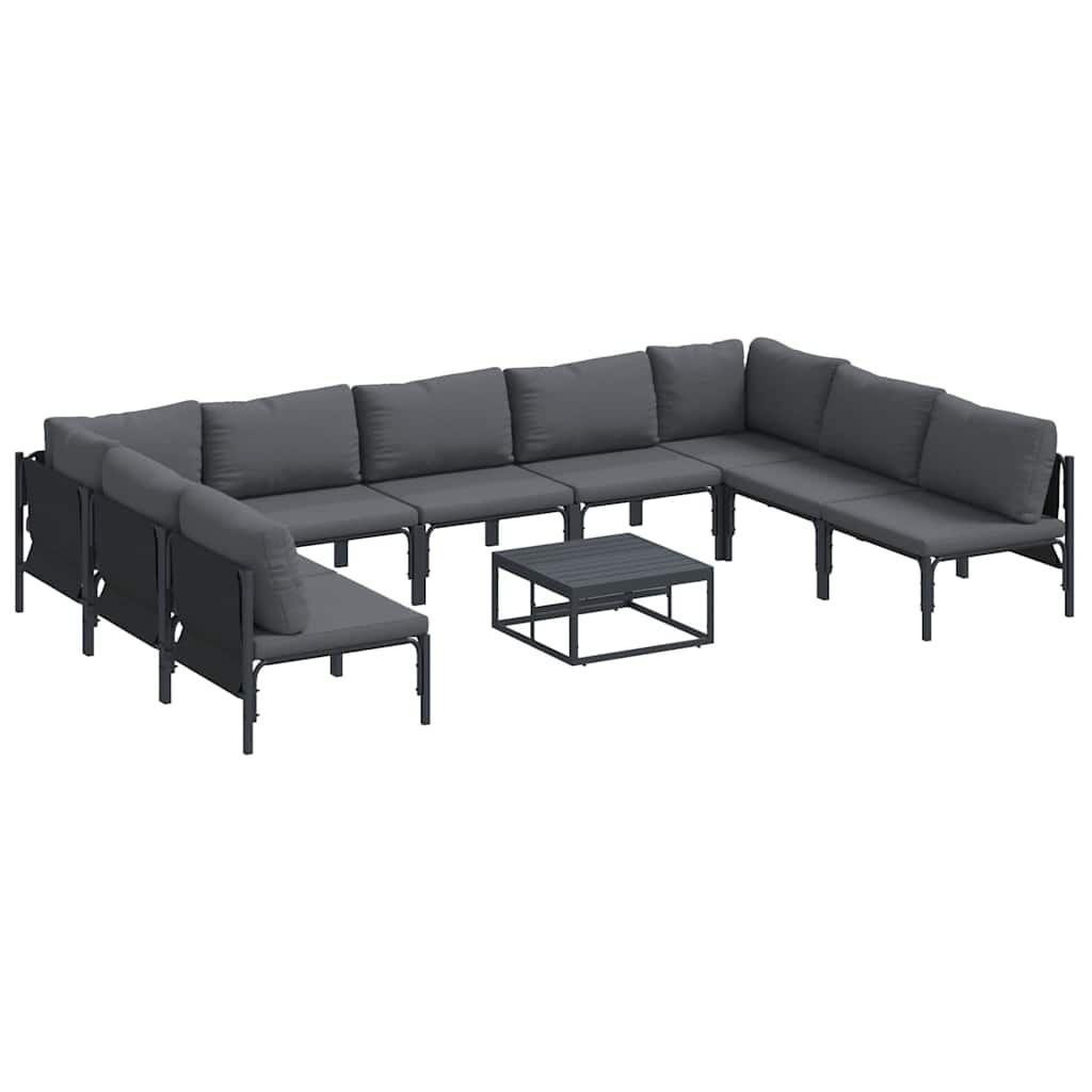 Garden Sofa Set 10 pcs Anthracite Steel