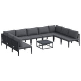 Garden Sofa Set 10 pcs Anthracite Steel