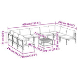 Garden Sofa Set 10 pcs Anthracite Steel