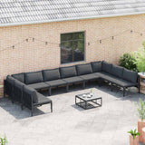 Garden Sofa Set 10 pcs Anthracite Steel