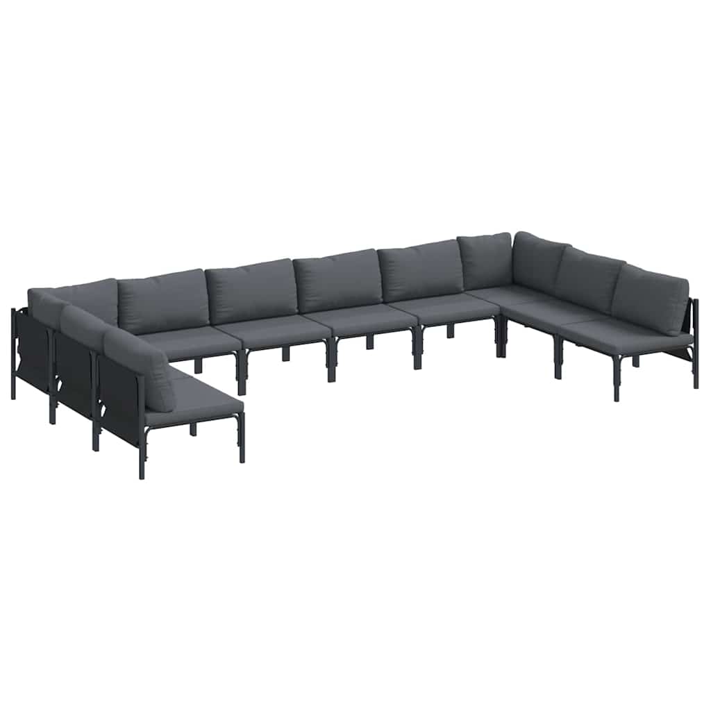 Garden Sofa Set 10 pcs Anthracite Steel