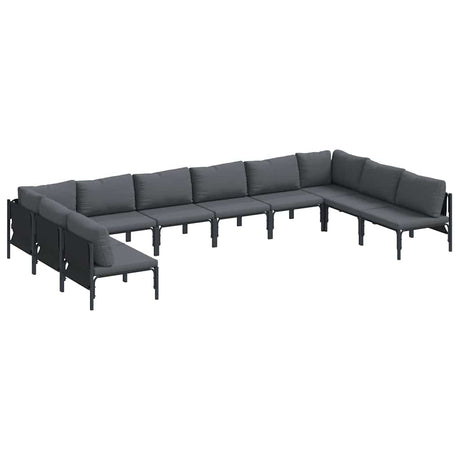 Garden Sofa Set 10 pcs Anthracite Steel