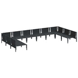Garden Sofa Set 10 pcs Anthracite Steel