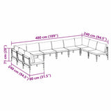 Garden Sofa Set 10 pcs Anthracite Steel
