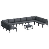 Garden Sofa Set 11 pcs Anthracite Steel