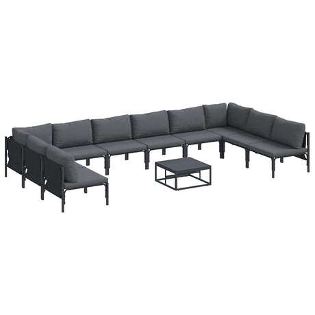 Garden Sofa Set 11 pcs Anthracite Steel