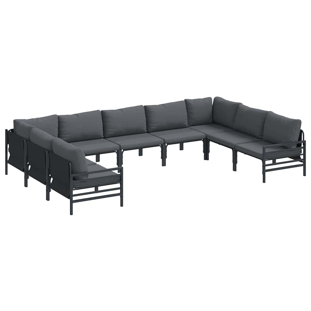 Garden Sofa Set 9 pcs Anthracite Steel