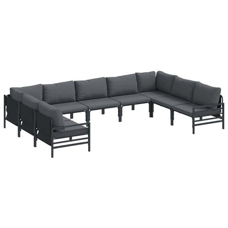 Garden Sofa Set 9 pcs Anthracite Steel