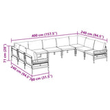 Garden Sofa Set 9 pcs Anthracite Steel