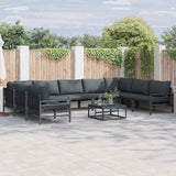 Garden Sofa Set 10 pcs Anthracite Steel
