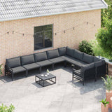 Garden Sofa Set 10 pcs Anthracite Steel
