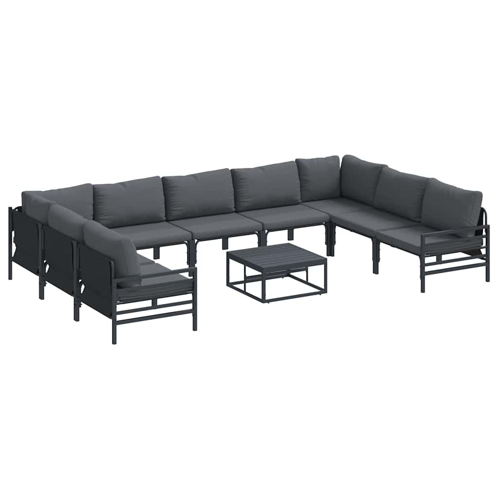 Garden Sofa Set 10 pcs Anthracite Steel