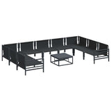 Garden Sofa Set 10 pcs Anthracite Steel